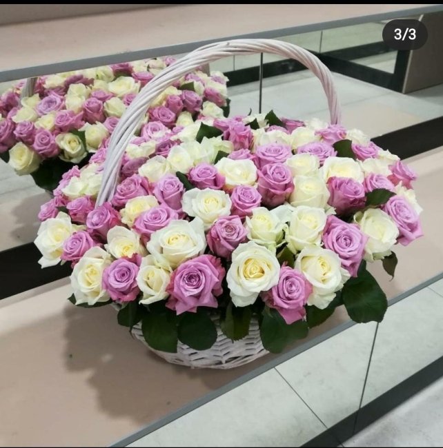 Корзина с розами 101 роза