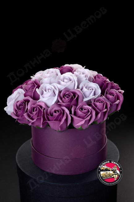 Мыльная роза (фиолетовые в фиолетовой коробке)