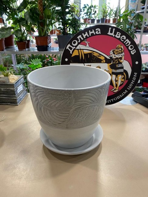 Вазон Палеолит 5,3л., серый