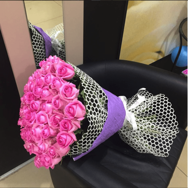 Роза Ревиваль (розовая). Букет из 51 розы. Высота 50 см