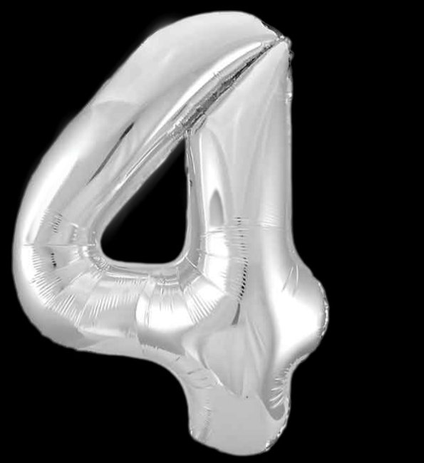 Шар фольгированная цифра 4
