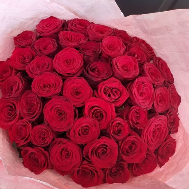 Роза Ред Игл. Букет из 41 розы. Высота 50 см