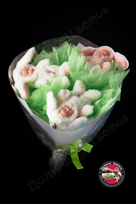 Букет из мягких игрушек Пупсы