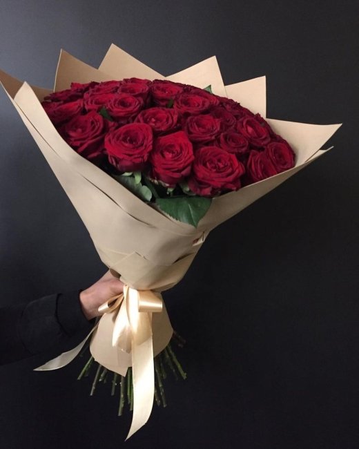 Роза Ред Игл. Букет из 51 розы. Высота 60 см