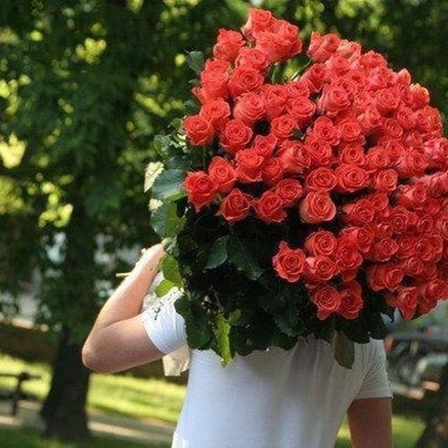 Роза Вау (оранжевая). Букет из 75 роз. Высота 70 см